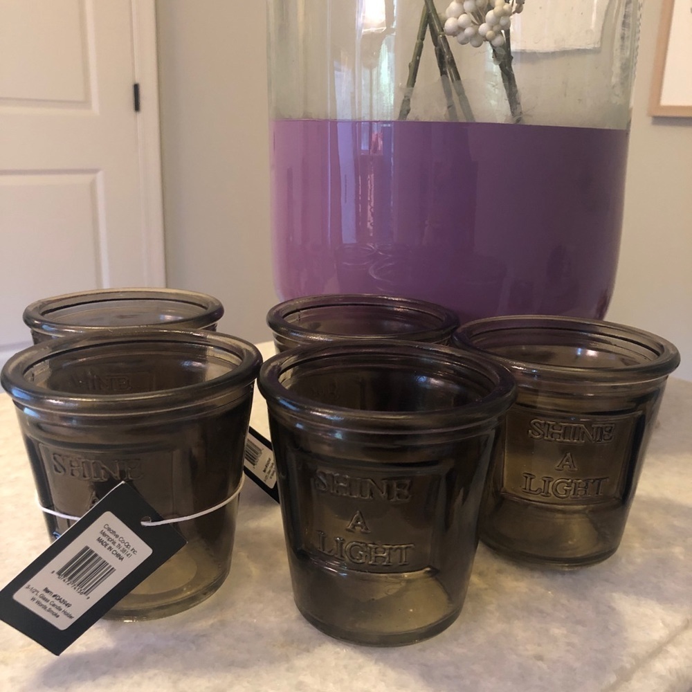 Creative Co-op Glass Candle Holders (5) New!